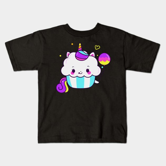 unicorn cake Kids T-Shirt by venusblack